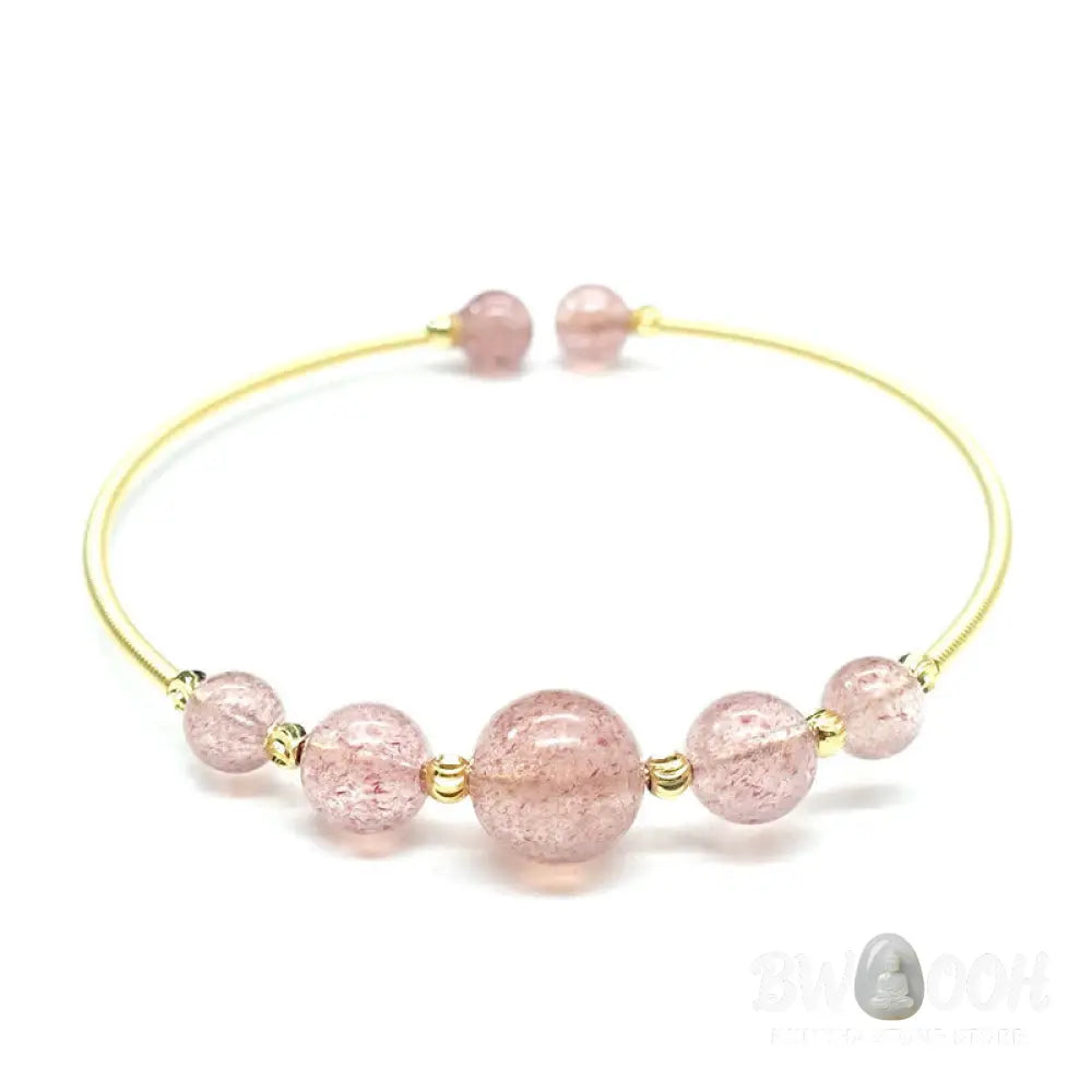BWOOOH Natural Strawberry Quartz Love Healing Bracelet Bangle | spiritual healing bracelet