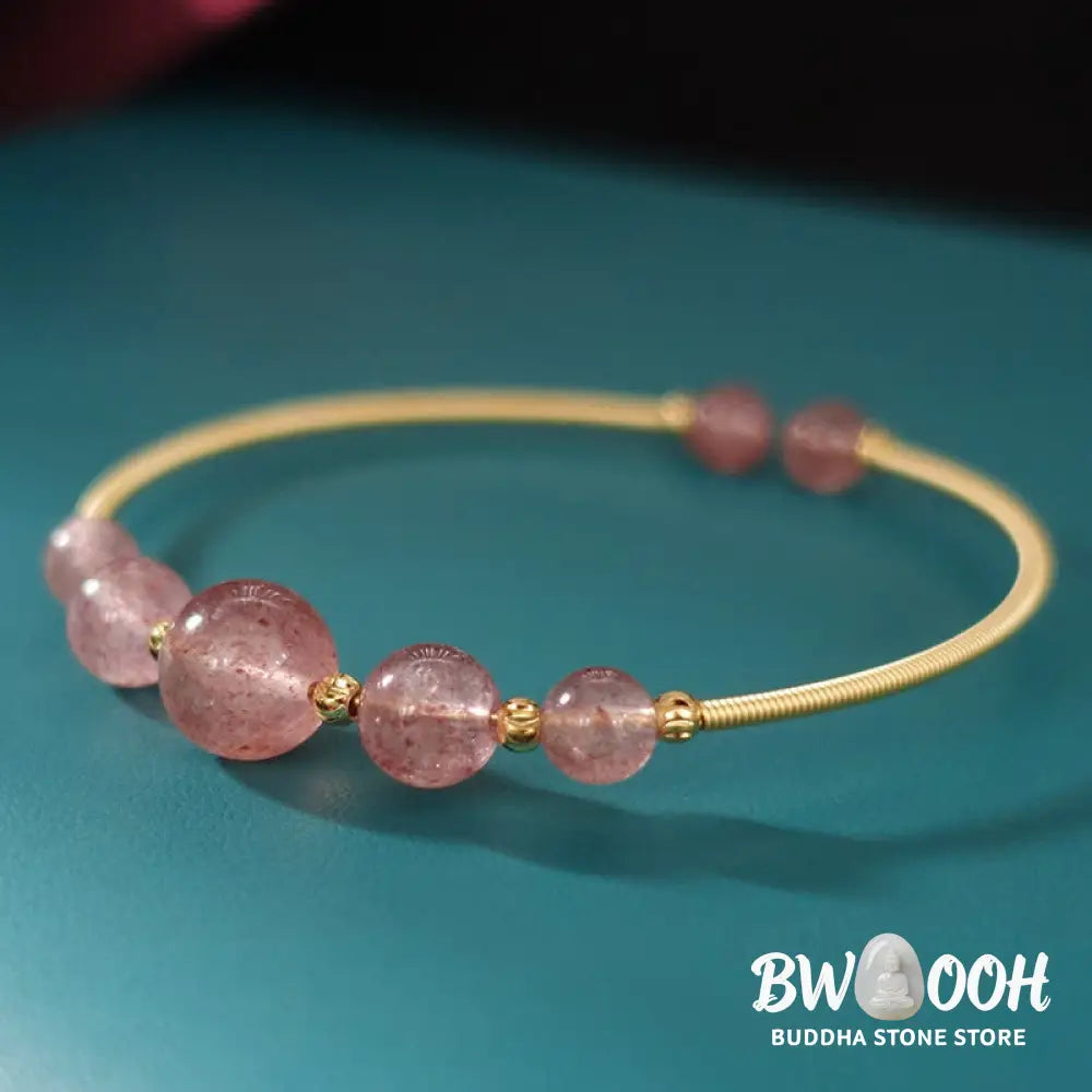 BWOOOH Natural Strawberry Quartz Love Healing Bracelet Bangle | spiritual healing bracelet