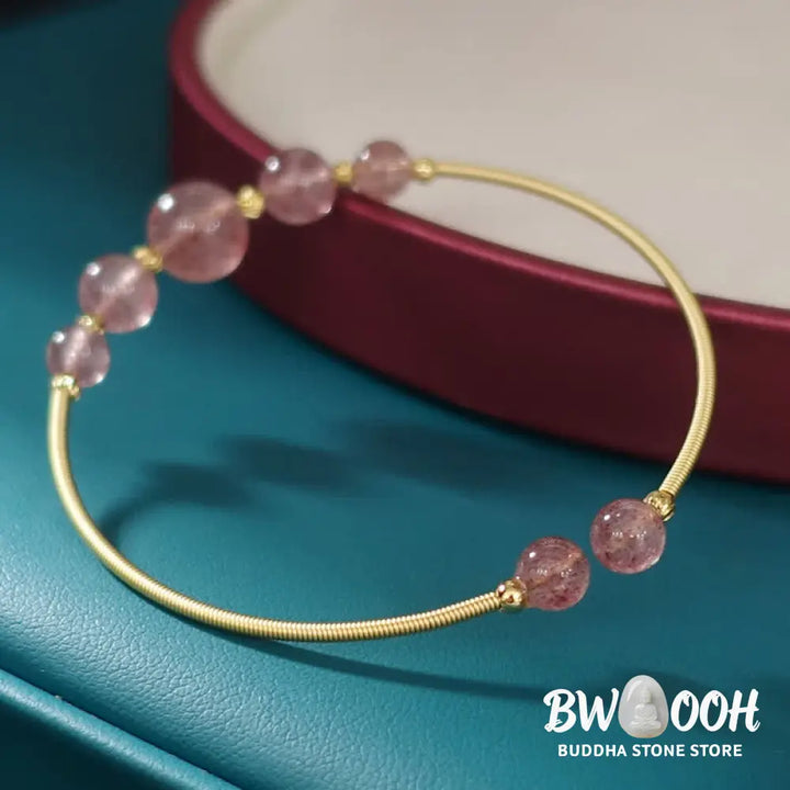 BWOOOH Natural Strawberry Quartz Love Healing Bracelet Bangle | spiritual healing bracelet