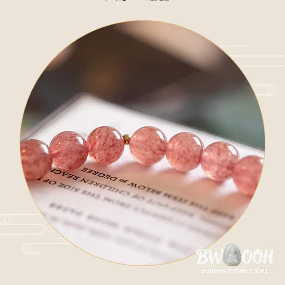 Buddha Stones Natural Strawberry Quartz Moonstone PiXiu Love Healing Bracelet - BWOOOH - Strawberry Quartz&amp;Moonstone