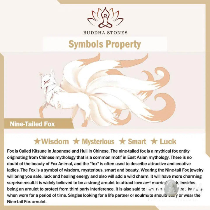 Buddha Stones Natural Strawberry Quartz Nine Tailed Fox Healing Bracelet - BWOOOH - Strawberry Quartz(Wrist