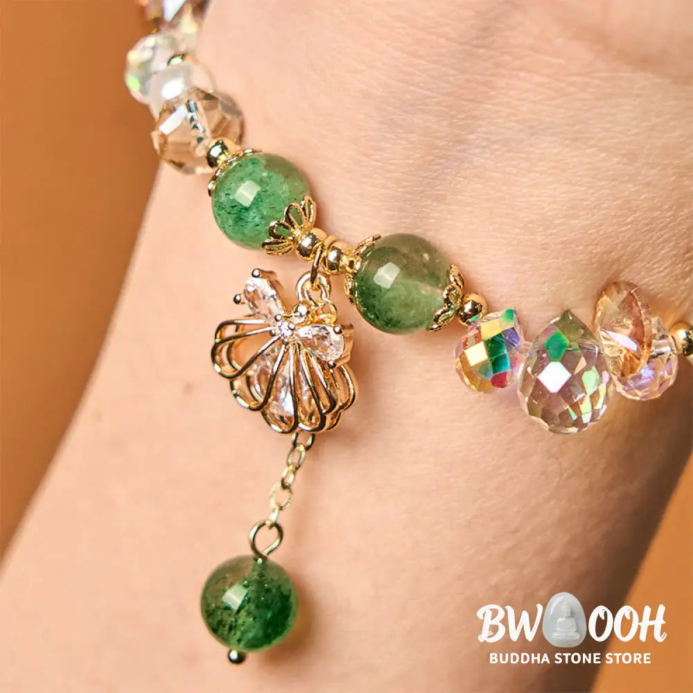 Buddha Stones Natural Strawberry Quartz Pearl Shell Positive Bracelet - BWOOOH - Bracelet
