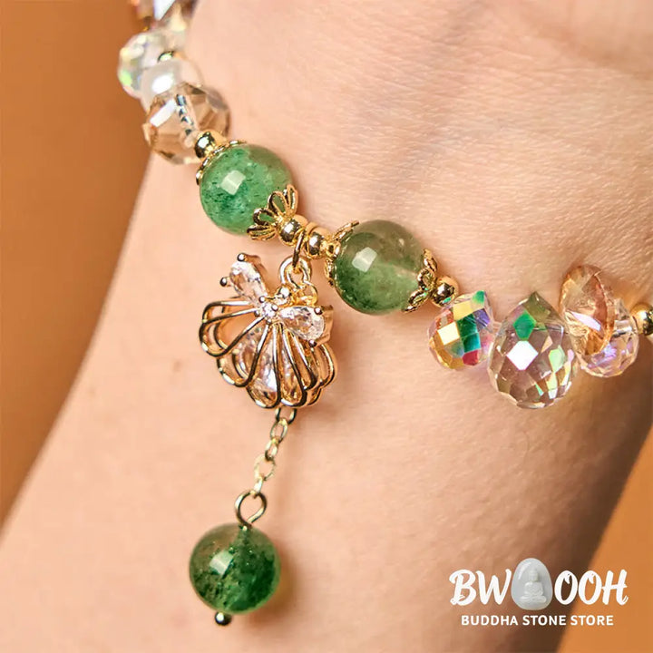 Buddha Stones Natural Strawberry Quartz Pearl Shell Positive Bracelet - BWOOOH - Bracelet