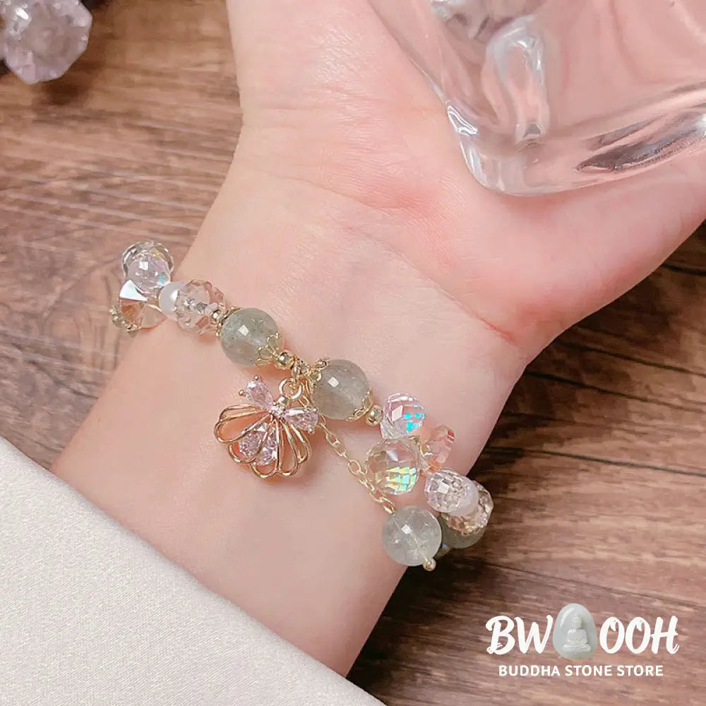 Buddha Stones Natural Strawberry Quartz Pearl Shell Positive Bracelet - BWOOOH - Bracelet