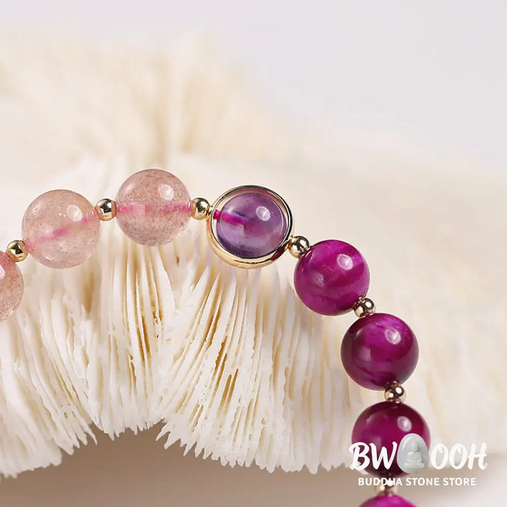 Buddha Stones Natural Strawberry Quartz Pixiu Love Bracelet - BWOOOH - Bracelet