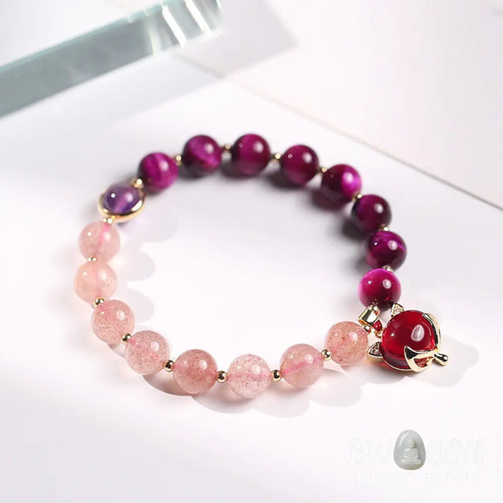 Buddha Stones Natural Strawberry Quartz Pixiu Love Bracelet - BWOOOH - Bracelet