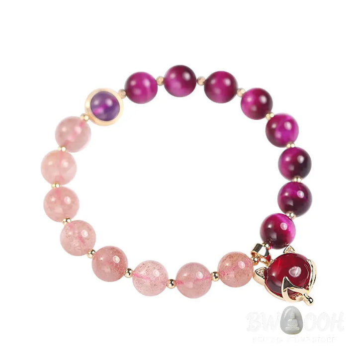 Buddha Stones Natural Strawberry Quartz Pixiu Love Bracelet - BWOOOH - Bracelet