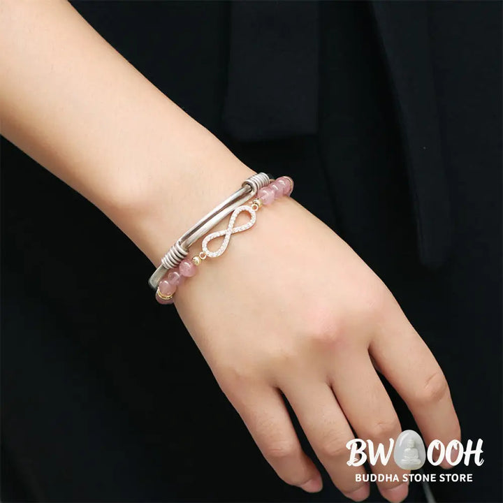 Buddha Stones Natural Strawberry Quartz Positivity Healing Bracelet - BWOOOH - Strawberry Quartz - Bracelet