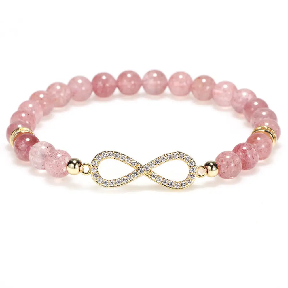 Buddha Stones Natural Strawberry Quartz Positivity Healing Bracelet - BWOOOH - Strawberry Quartz - Bracelet