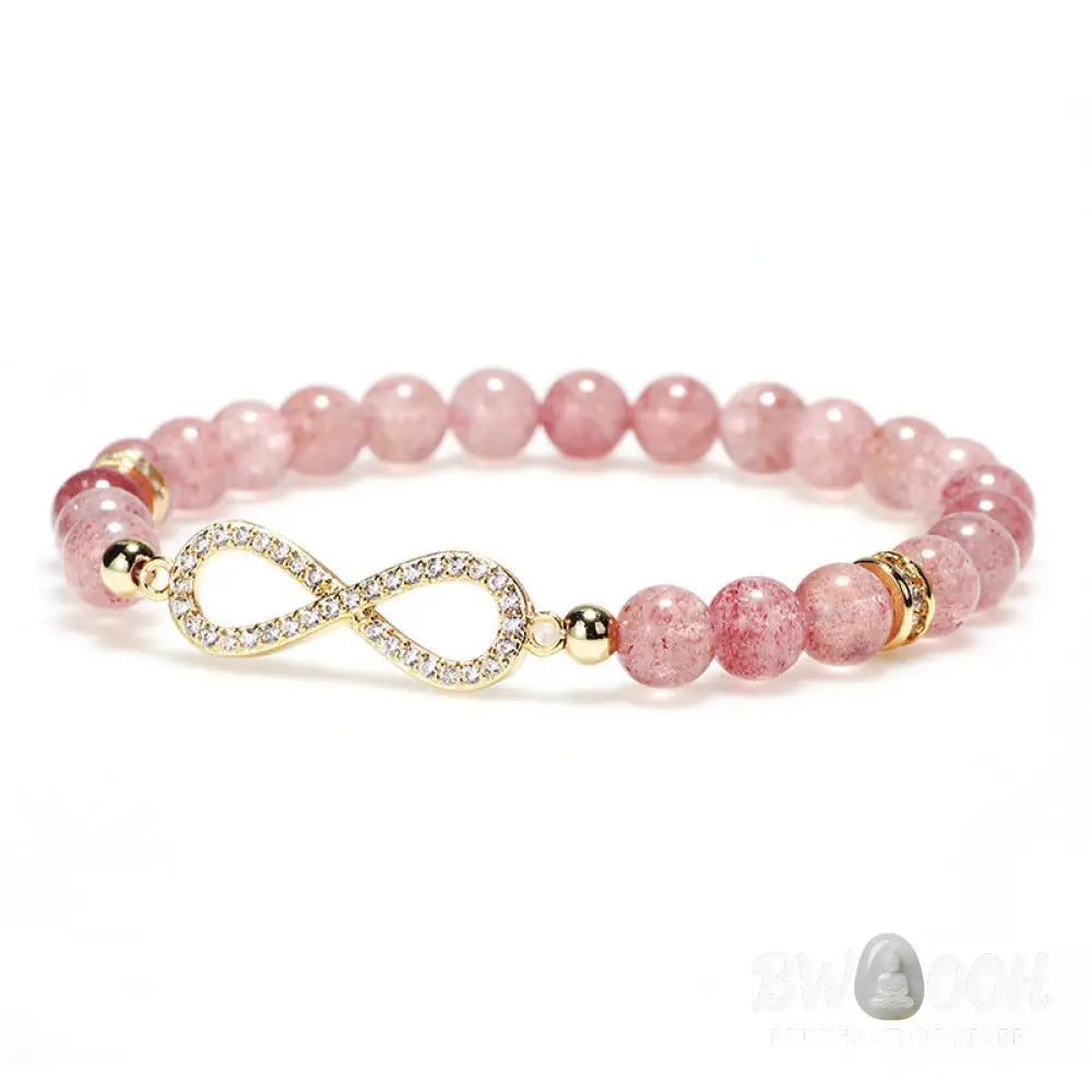 Buddha Stones Natural Strawberry Quartz Positivity Healing Bracelet - BWOOOH - Strawberry Quartz - Bracelet
