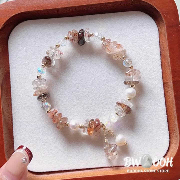 Buddha Stones Natural Super Seven Crystal Irregular Small Pieces Positive Bracelet - BWOOOH - Super Seven Crystal(Wrist