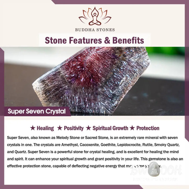 Buddha Stones Natural Super Seven Crystal Positive Growth Bracelet - BWOOOH - Bracelet