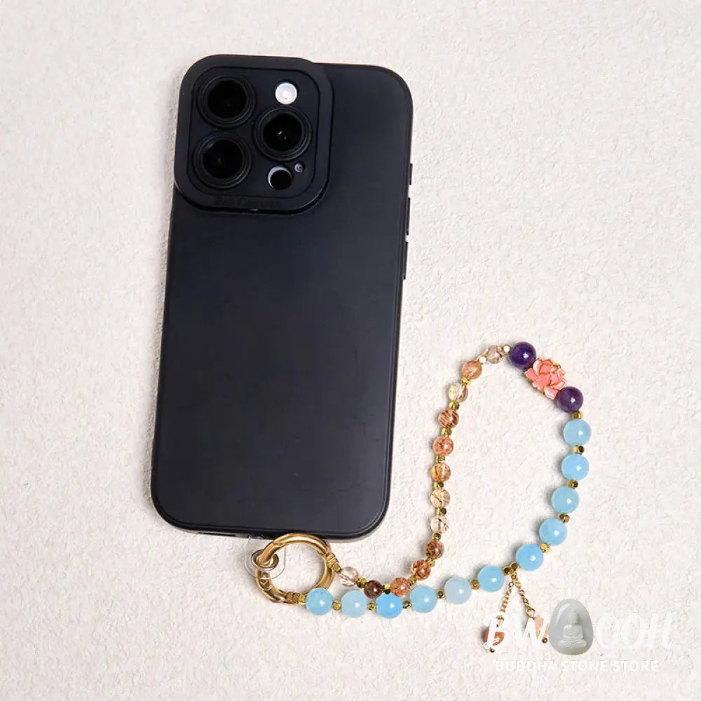 Buddha Stones Natural Super Seven Crystal Protection Key Chain Phone Hanging Decoration - Super Seven Crystal - Key