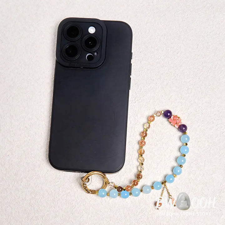 Buddha Stones Natural Super Seven Crystal Protection Key Chain Phone Hanging Decoration - Super Seven Crystal - Key