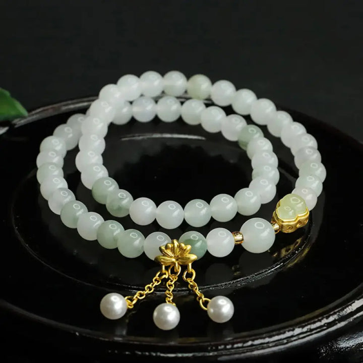 BWOOOH Natural Tianshan Jade Lotus Gourd Double Circle Prosperity Bracelet — Jade jade bracelet for spiritual healing and ...