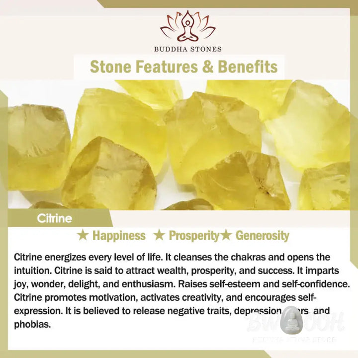Buddha Stones Natural Tiger Eye Citrine Beads Strength Bracelet - BWOOOH - Tiger Eye Citrine(Wrist Circumference: