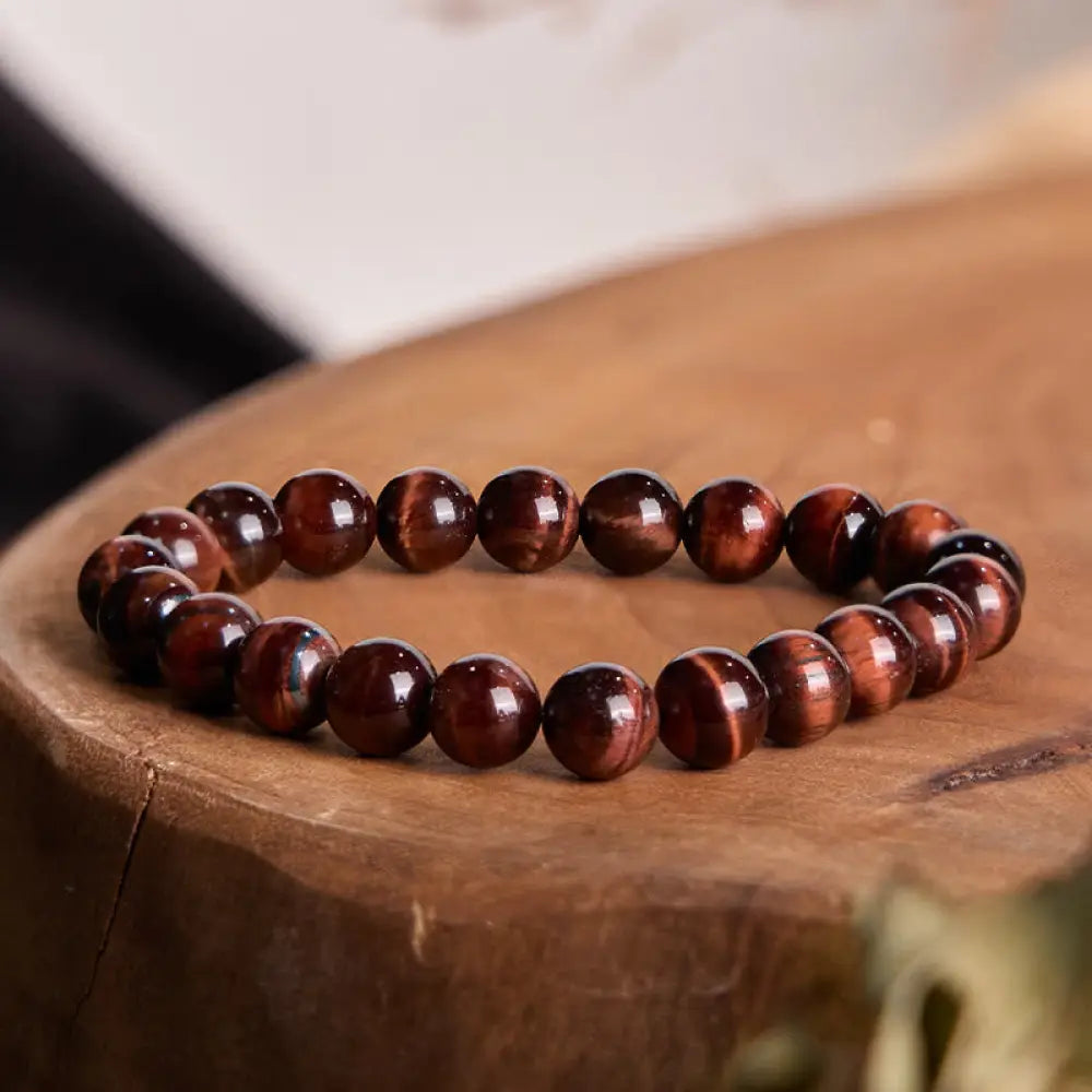 BWOOOH Natural Tiger Eye Healing Bead Bracelet - 8mm - Bracelet