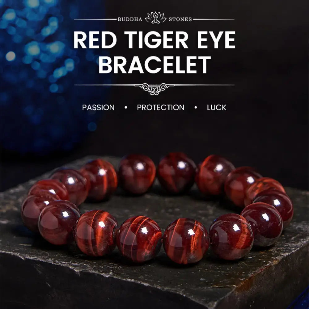 Buddha Stones Natural Tiger Eye Healing Bead Bracelet - BWOOOH - 12mm - Bracelet