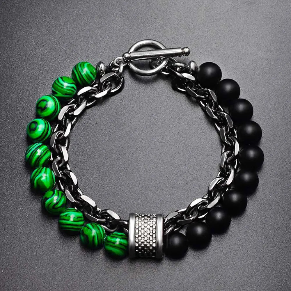 Buddha Stones Natural Tiger Eye Lazurite Protection Bracelet - BWOOOH - Malachite - Bracelet
