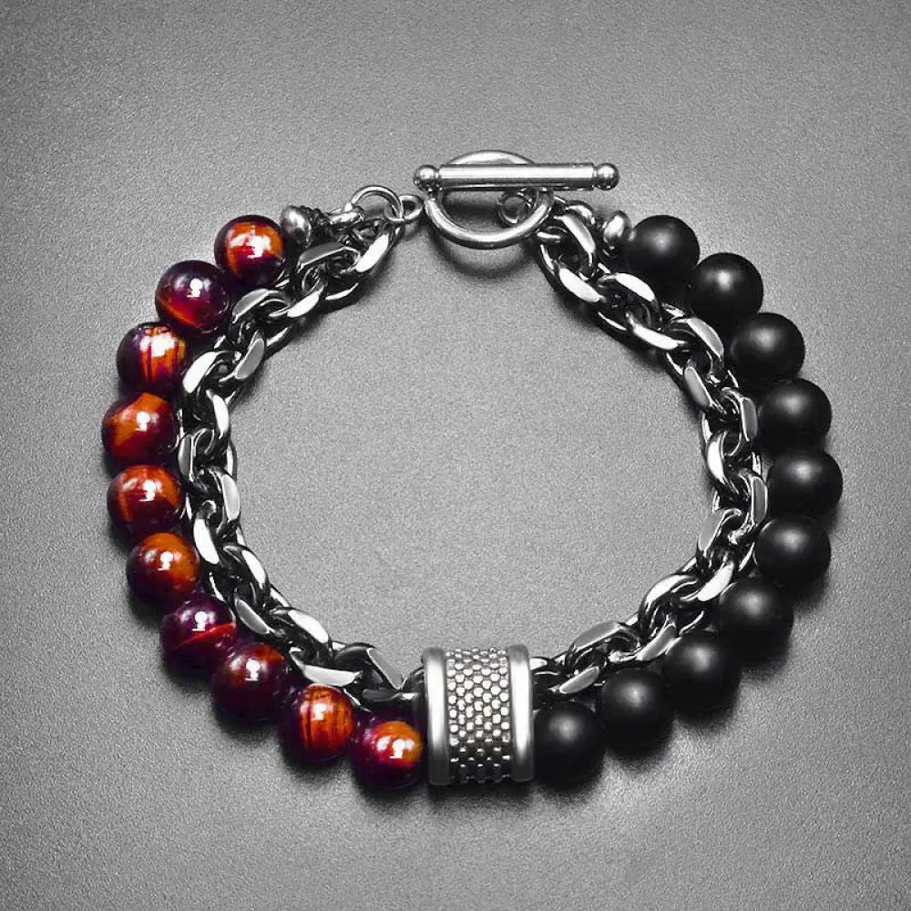 Buddha Stones Natural Tiger Eye Lazurite Protection Bracelet - BWOOOH - Red Tiger’eye - Bracelet