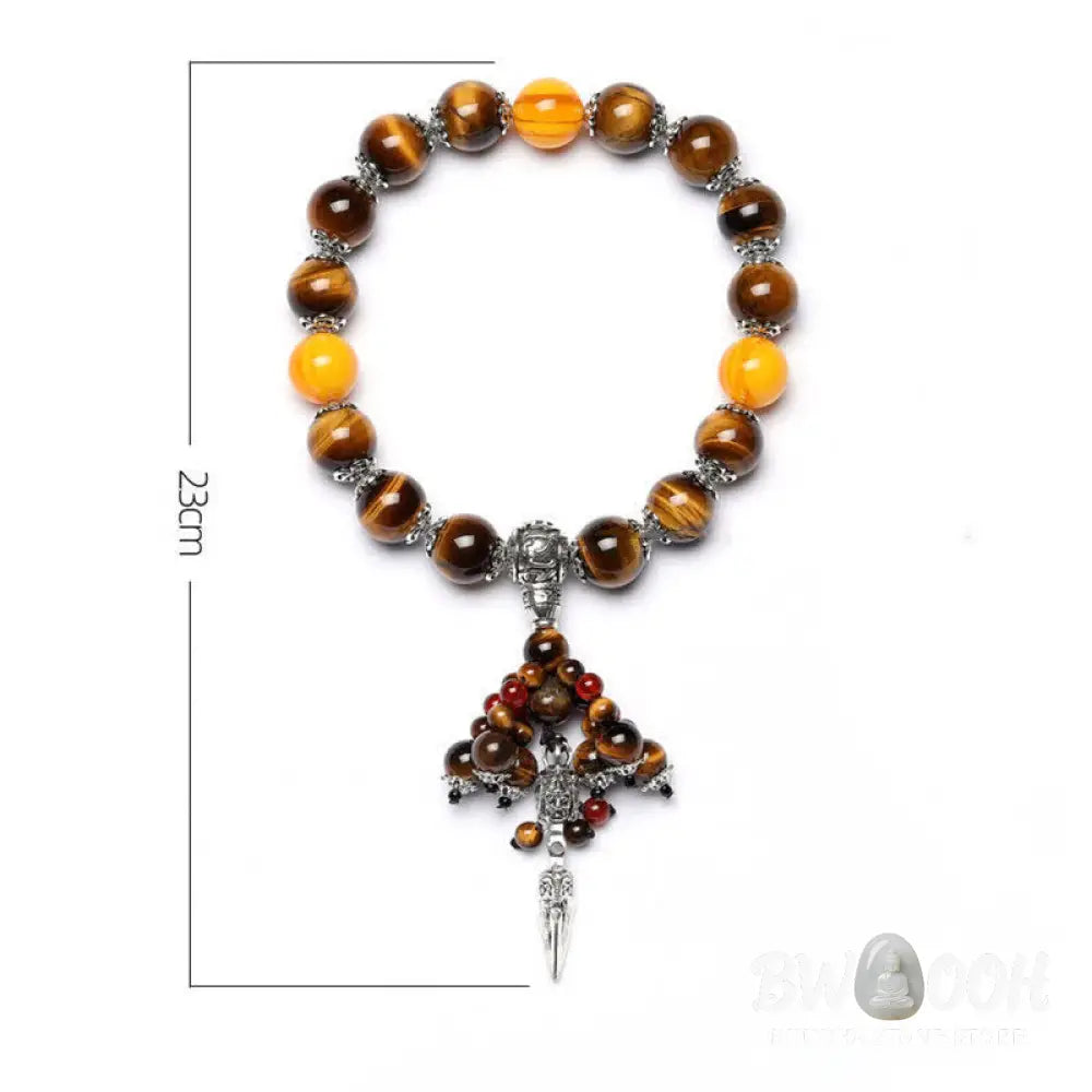Buddha Stones Natural Tiger Eye Red Agate Dragon Vein Agate Stone Vajra Dorje Power Healing Bracelet Car Decoration