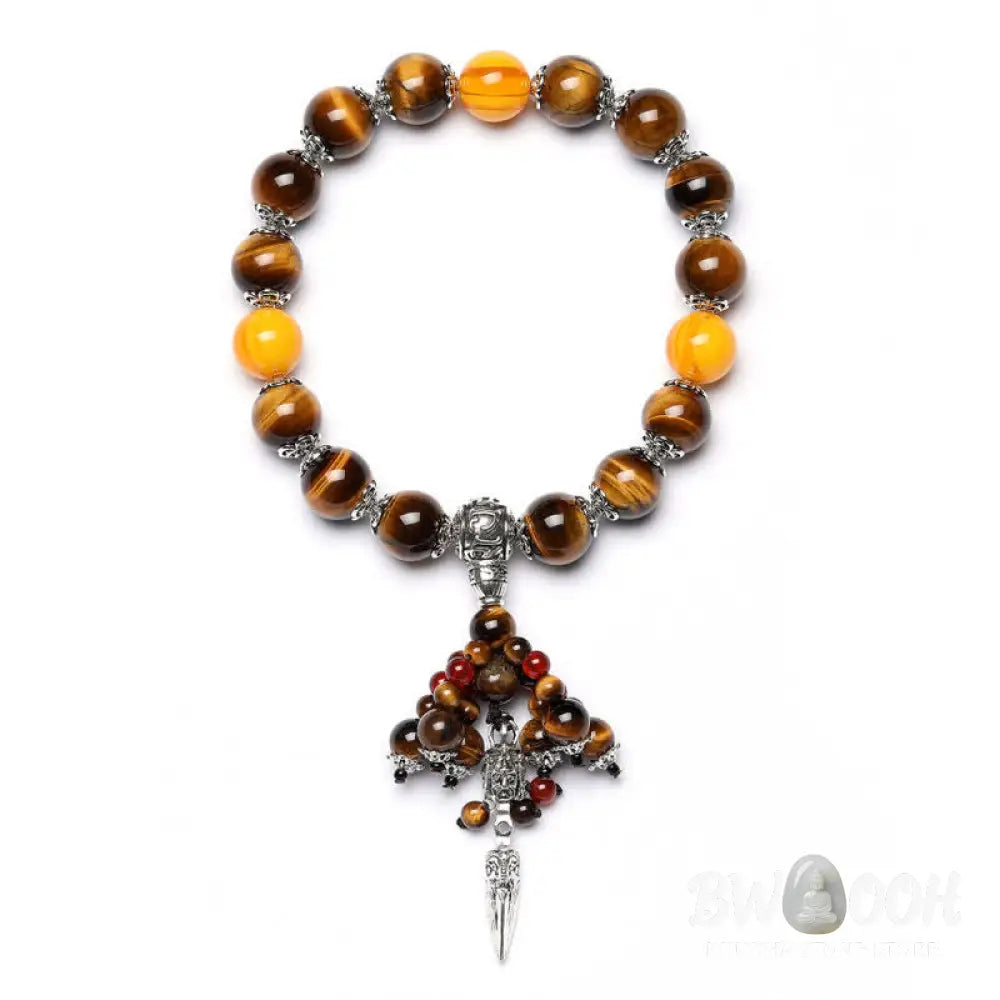 Buddha Stones Natural Tiger Eye Red Agate Dragon Vein Agate Stone Vajra Dorje Power Healing Bracelet Car Decoration