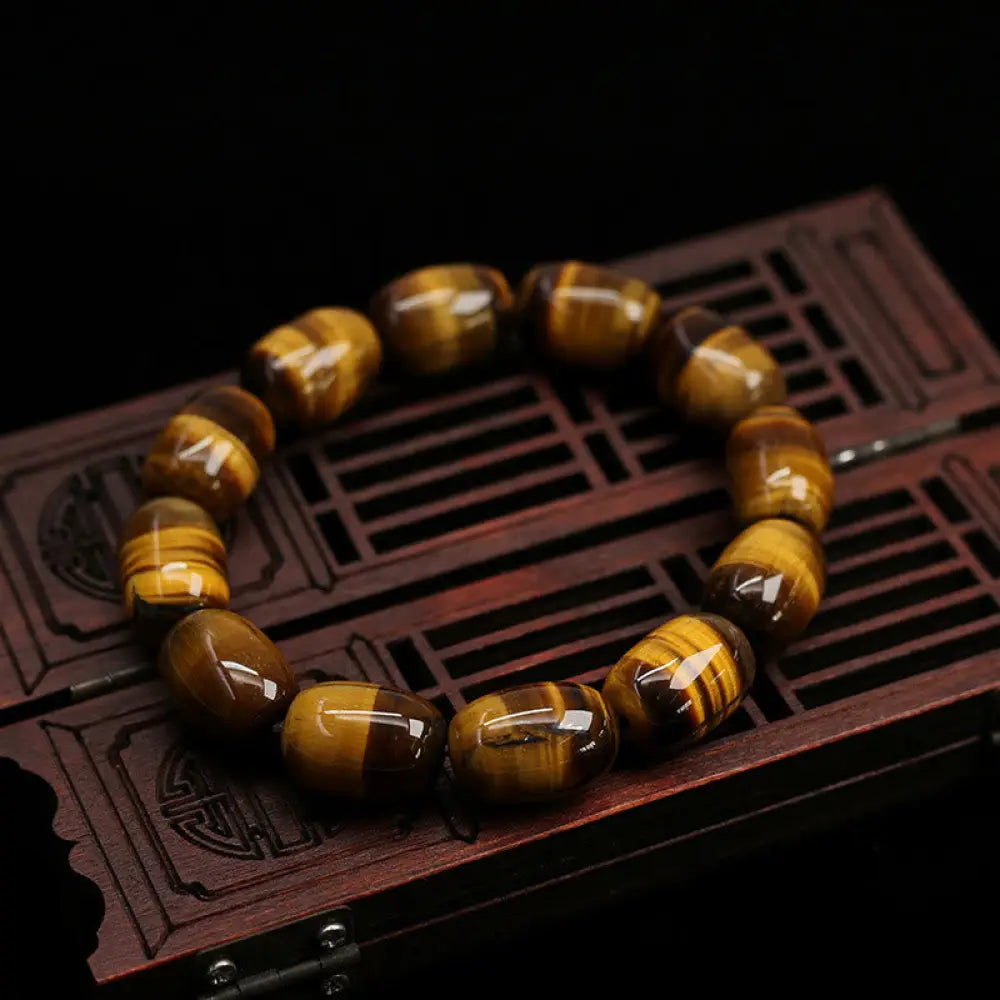 BWOOOH Natural Tiger Eye Stone Integrity Willpower Bracelet | natural stone spiritual bracelet for healing and mindful living