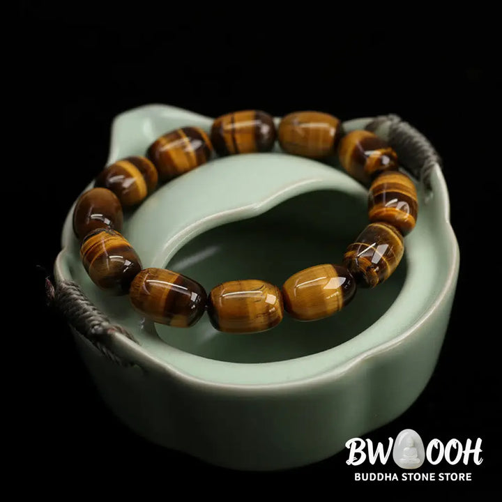 BWOOOH Natural Tiger Eye Stone Integrity Willpower Bracelet | natural stone spiritual bracelet for healing and mindful living