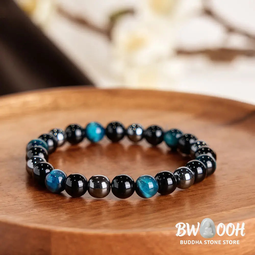 Buddha Stones Natural Tiger’s Eye Obsidian Hematite Positive Powerful Bracelet - BWOOOH - Bracelet