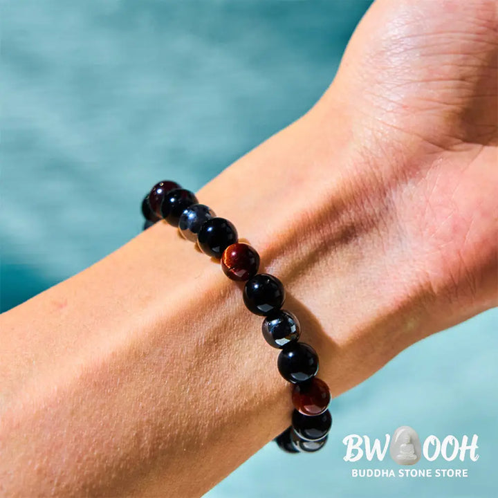 Buddha Stones Natural Tiger’s Eye Obsidian Hematite Positive Powerful Bracelet - BWOOOH - Bracelet