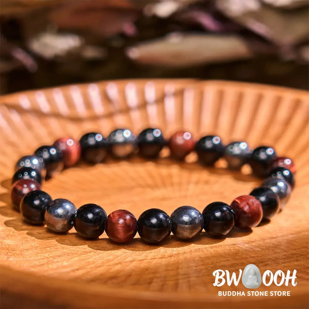 Buddha Stones Natural Tiger’s Eye Obsidian Hematite Positive Powerful Bracelet - BWOOOH - Bracelet
