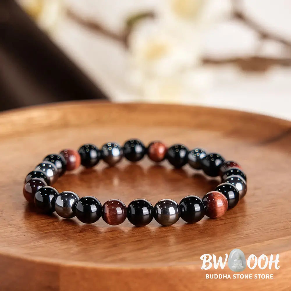 Buddha Stones Natural Tiger’s Eye Obsidian Hematite Positive Powerful Bracelet - BWOOOH - Bracelet