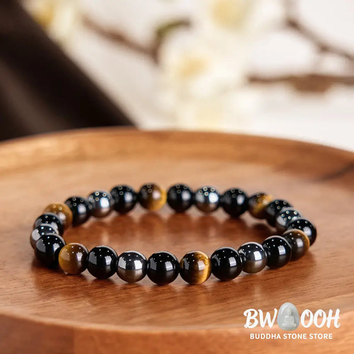 Buddha Stones Natural Tiger’s Eye Obsidian Hematite Positive Powerful Bracelet - BWOOOH - Bracelet