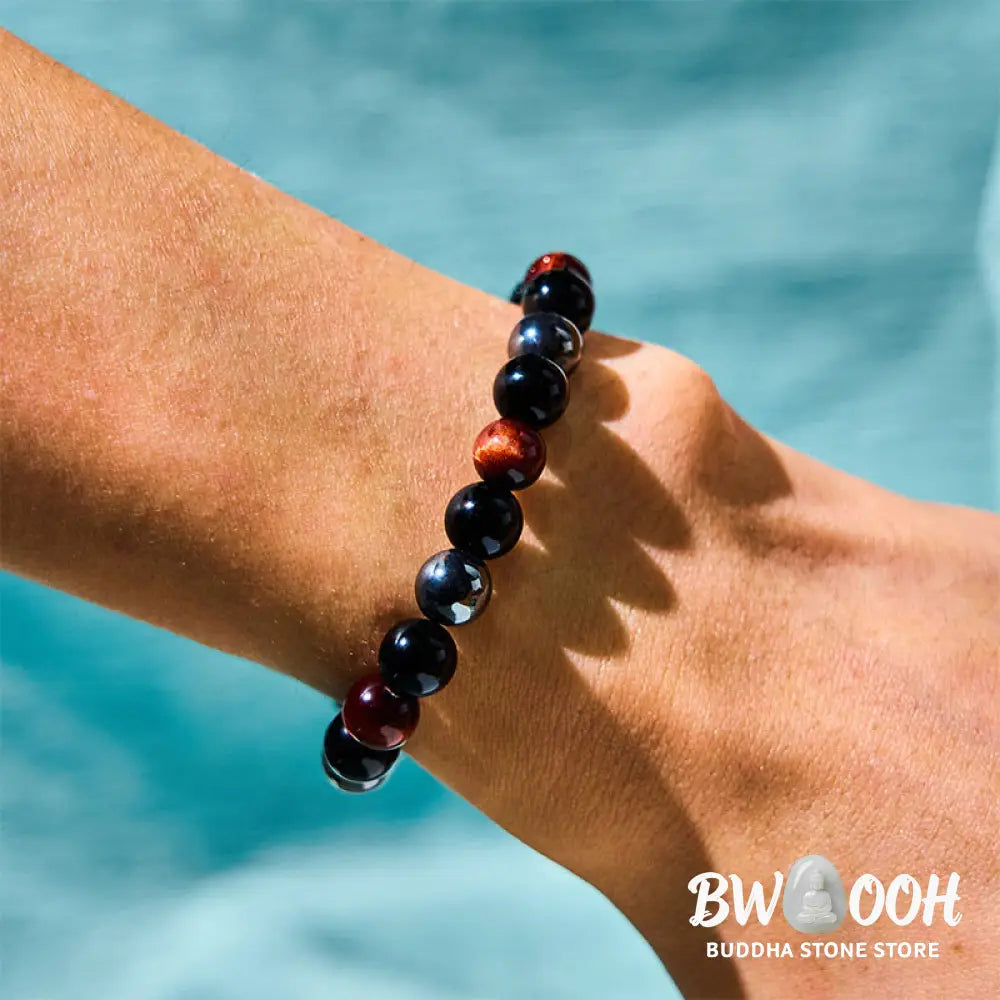 Buddha Stones Natural Tiger’s Eye Obsidian Hematite Positive Powerful Bracelet - BWOOOH - Bracelet