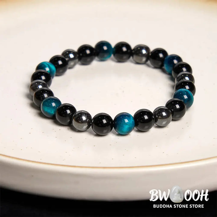 Buddha Stones Natural Tiger’s Eye Obsidian Hematite Positive Powerful Bracelet - BWOOOH - Bracelet