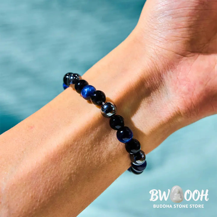 Buddha Stones Natural Tiger’s Eye Obsidian Hematite Positive Powerful Bracelet - BWOOOH - Bracelet