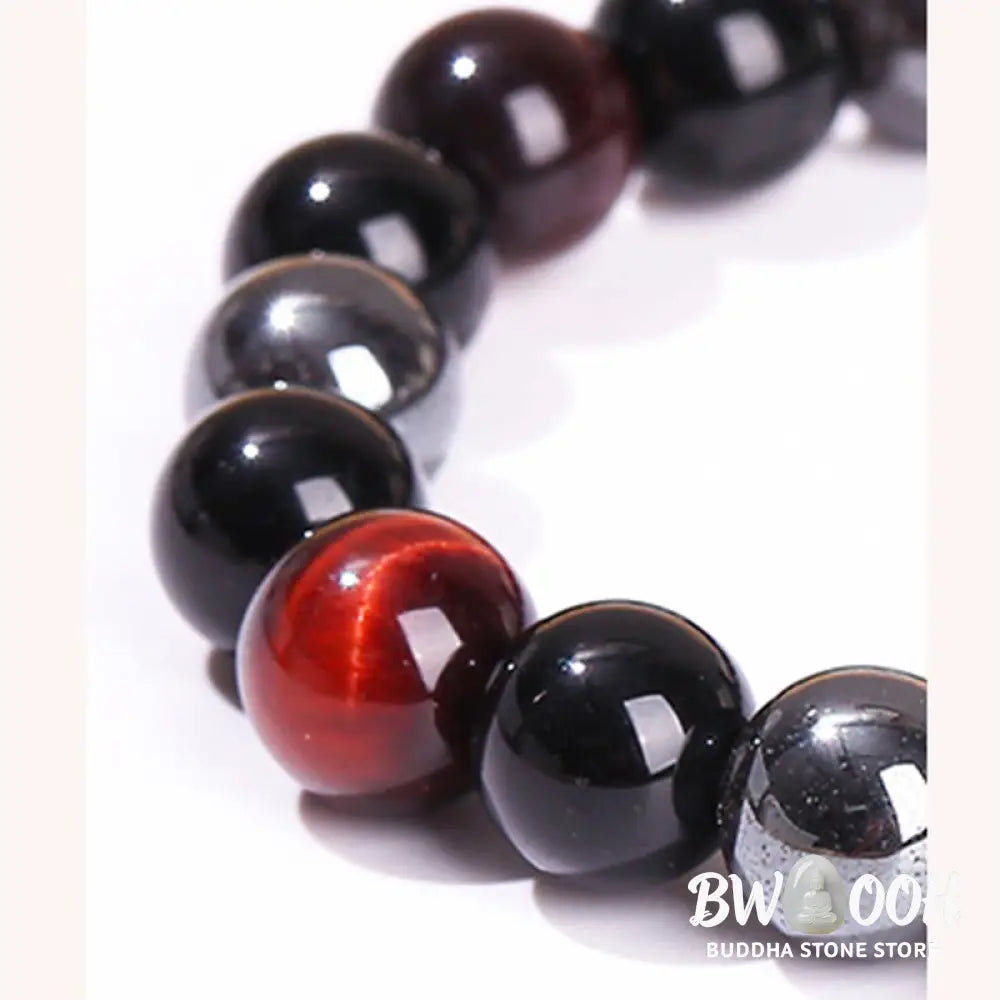 Buddha Stones Natural Tiger’s Eye Obsidian Hematite Positive Powerful Bracelet - BWOOOH - Bracelet