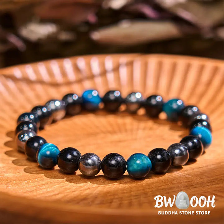 Buddha Stones Natural Tiger’s Eye Obsidian Hematite Positive Powerful Bracelet - BWOOOH - Bracelet