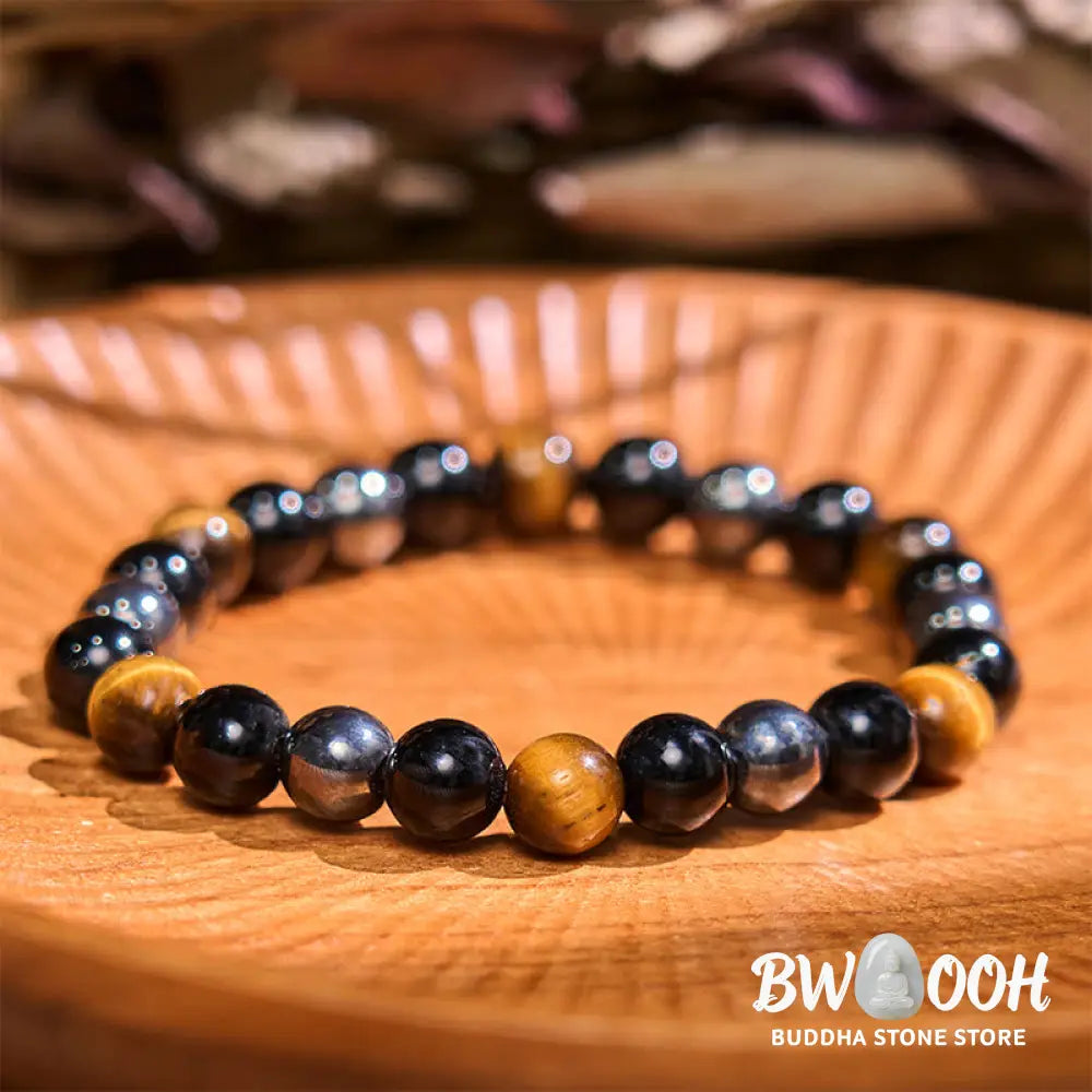 Buddha Stones Natural Tiger’s Eye Obsidian Hematite Positive Powerful Bracelet - BWOOOH - Bracelet