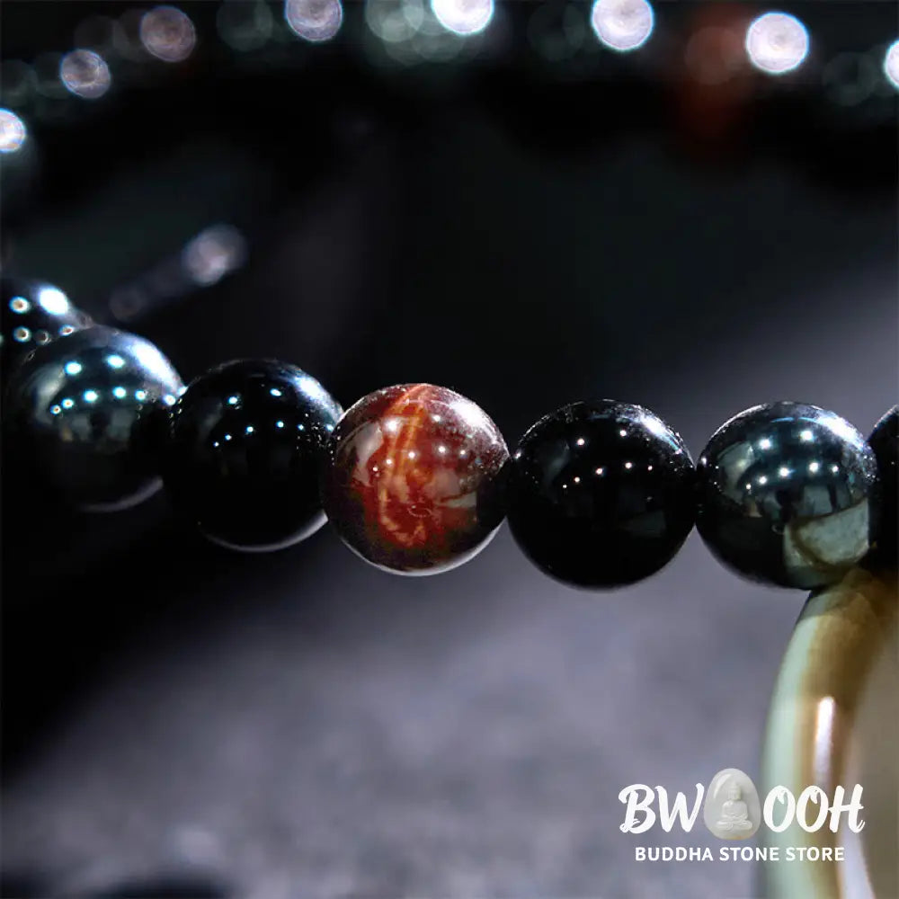 Buddha Stones Natural Tiger’s Eye Obsidian Hematite Positive Powerful Bracelet - BWOOOH - Bracelet