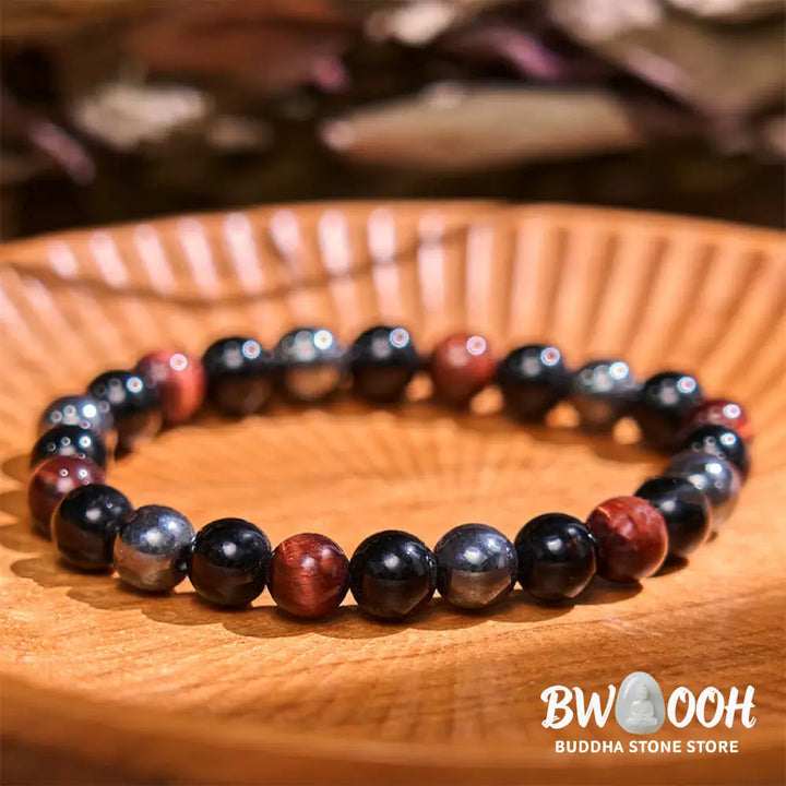 Buddha Stones Natural Tiger’s Eye Obsidian Hematite Positive Powerful Bracelet - BWOOOH - Bracelet