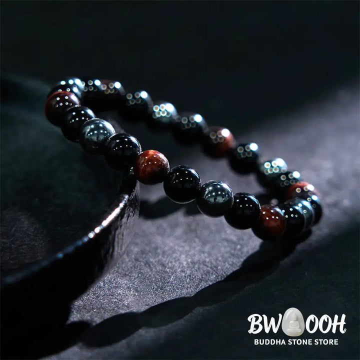 Buddha Stones Natural Tiger’s Eye Obsidian Hematite Positive Powerful Bracelet - BWOOOH - Bracelet