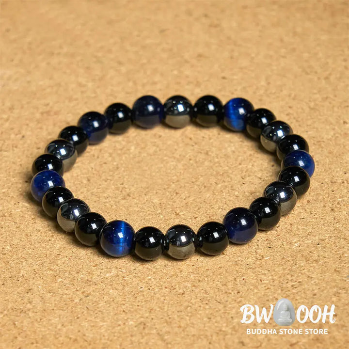 Buddha Stones Natural Tiger’s Eye Obsidian Hematite Positive Powerful Bracelet - BWOOOH - Bracelet