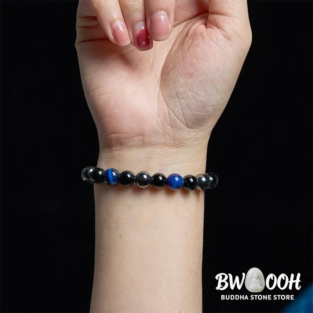 Buddha Stones Natural Tiger’s Eye Obsidian Hematite Positive Powerful Bracelet - BWOOOH - Bracelet