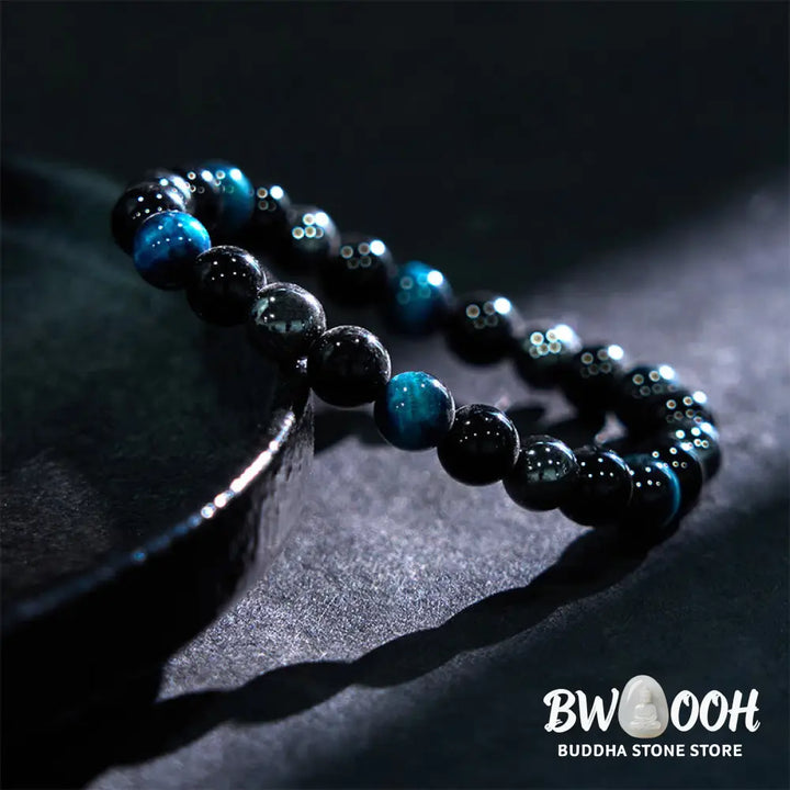Buddha Stones Natural Tiger’s Eye Obsidian Hematite Positive Powerful Bracelet - BWOOOH - Bracelet