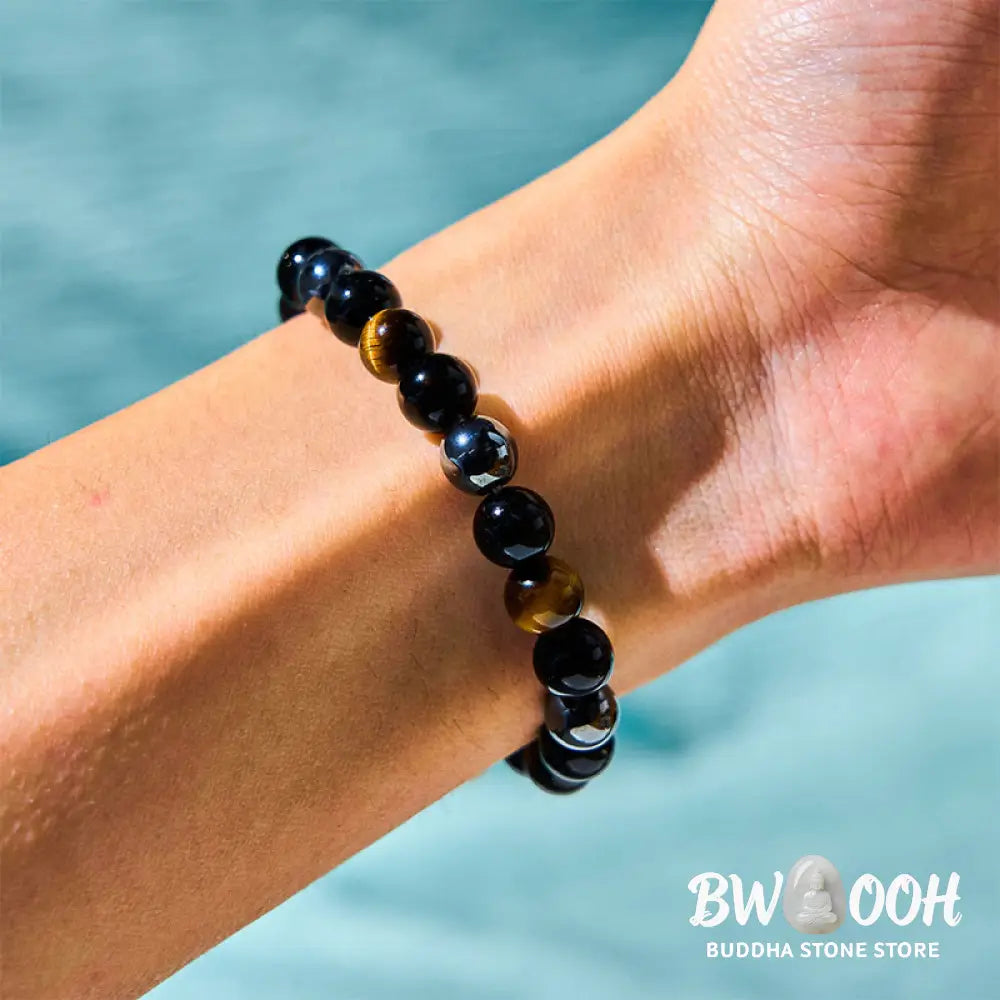 Buddha Stones Natural Tiger’s Eye Obsidian Hematite Positive Powerful Bracelet - BWOOOH - Bracelet