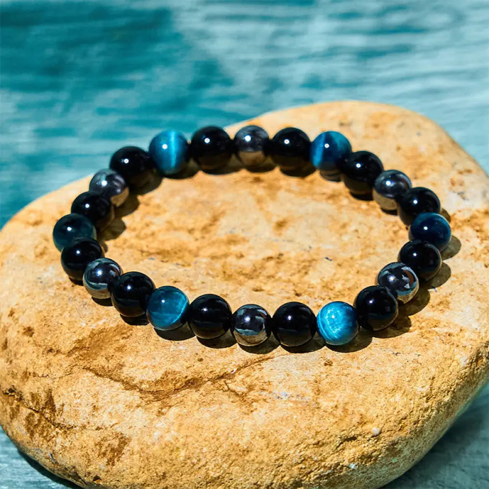 Buddha Stones Natural Tiger’s Eye Obsidian Hematite Positive Powerful Bracelet - BWOOOH - Blue Tiger Eye Obsidian