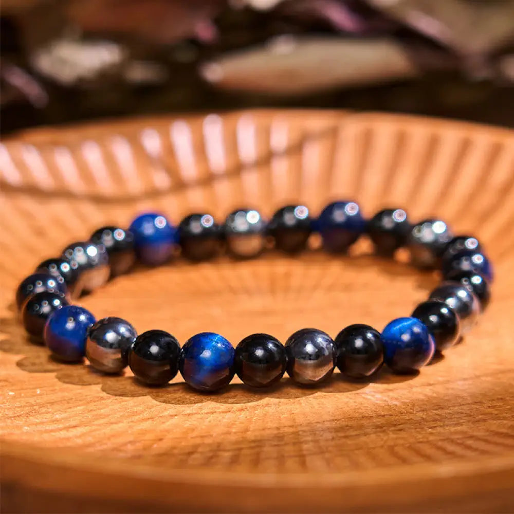 Buddha Stones Natural Tiger’s Eye Obsidian Hematite Positive Powerful Bracelet - BWOOOH - Lazurite Tiger Eye Obsidian