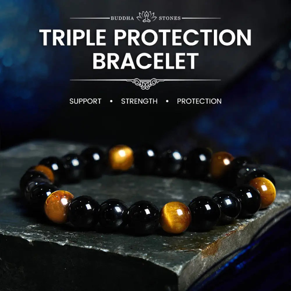 BWOOOH Natural Tiger’s Eye Obsidian Hematite Positive Powerful Bracelet - BWOOOH - Yellow Tiger Eye Obsidian