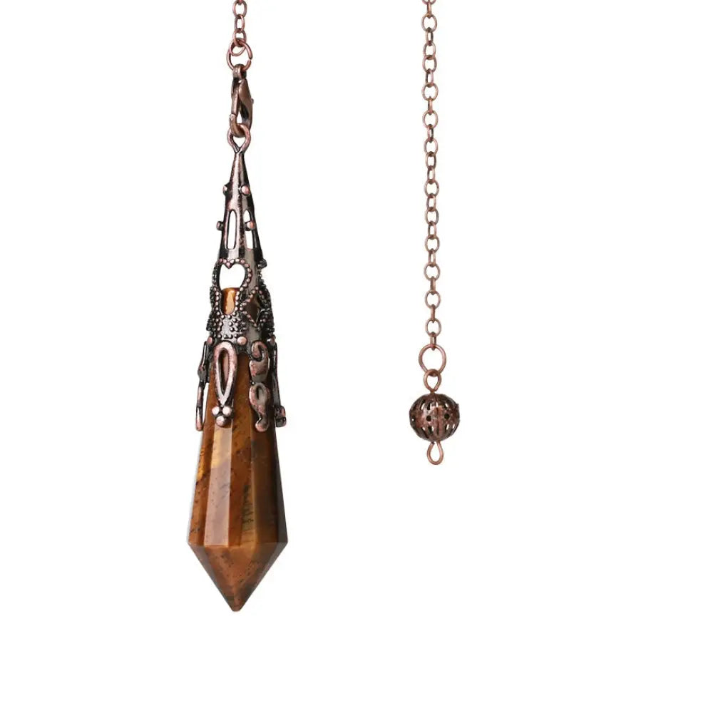 BWOOOH natural tiger's eye stone healing necklace with golden chatoyant gemstone
